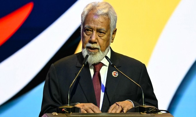 Thủ tướng Timor-Leste Xanana Gusmao phát biểu tại Hội nghị Cấp cao ASEAN tại Kuala Lumpur, Malaysia, ngày 26/10. Ảnh: AFP