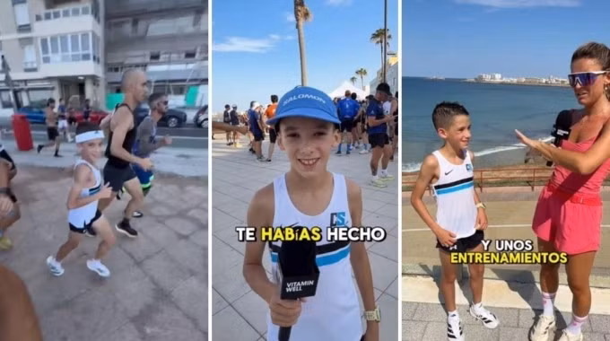 Ivan Blanco Estrada chạy cự ly 25 km rồi trả lời phỏng vấn. Ảnh: Elcorreoweb