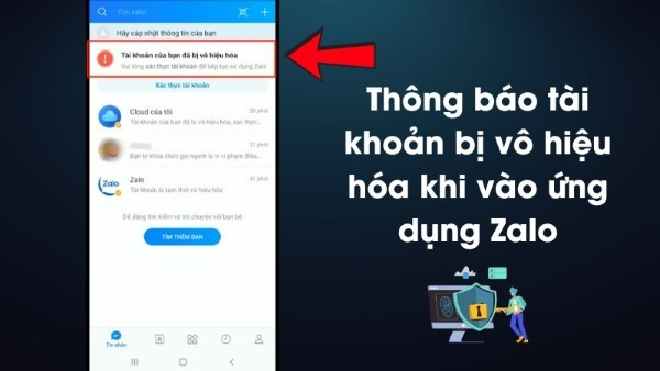 Thông báo khi Zalo bị vô hiệu hoá