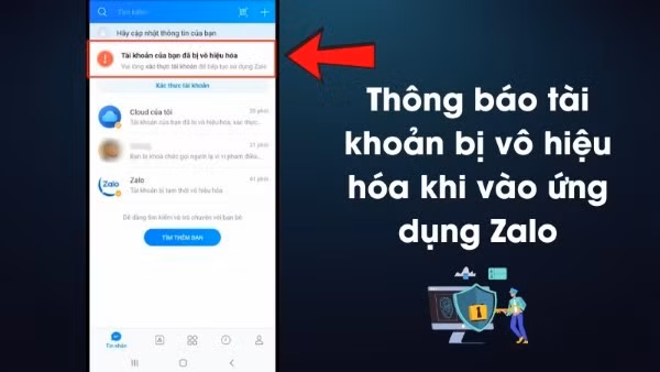 Thông báo khi Zalo bị vô hiệu hoá