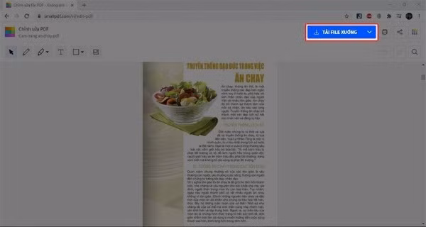 Chọn Tải File xuống để lưu file đã sửa về máy