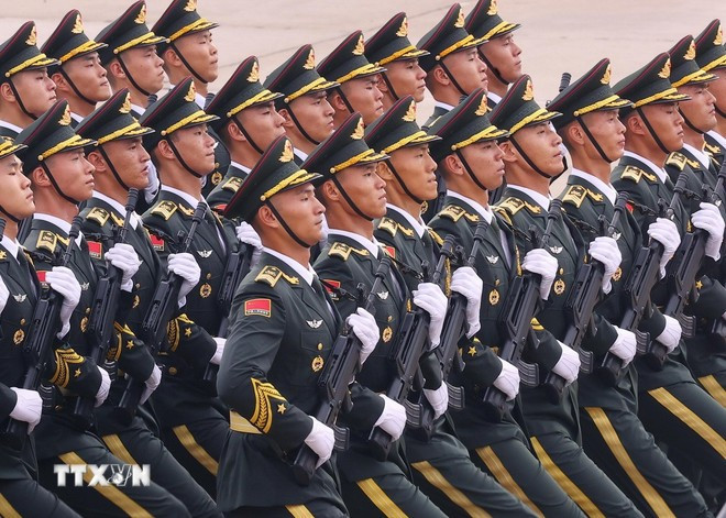 Khối Quân đội Trung Quốc. (Ảnh: Văn Điệp/TTXVN) Khối Quân đội Trung Quốc. (Ảnh: Văn Điệp/TTXVN)