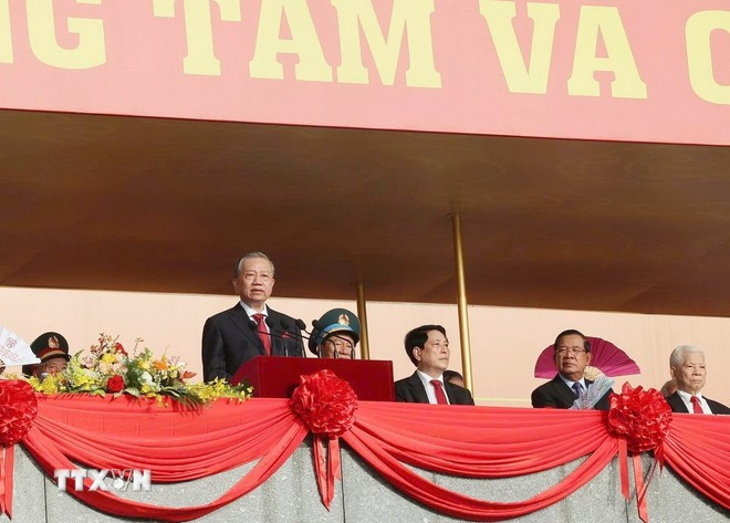 Tổng Bí thư Tô Lâm đọc Diễn văn Kỷ niệm 80 năm Cách mạng tháng Tám thành công và Quốc khánh 2/9. (Ảnh: Thống Nhất/TTXVN) Tổng Bí thư Tô Lâm đọc Diễn văn Kỷ niệm 80 năm Cách mạng tháng Tám thành công và Quốc khánh 2/9. (Ảnh: Thống Nhất/TTXVN)