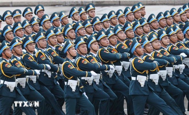 Khối Sỹ quan Phòng không - Không quân. (Ảnh: Phương Hoa/TTXVN) Khối Sỹ quan Phòng không - Không quân. (Ảnh: Phương Hoa/TTXVN)