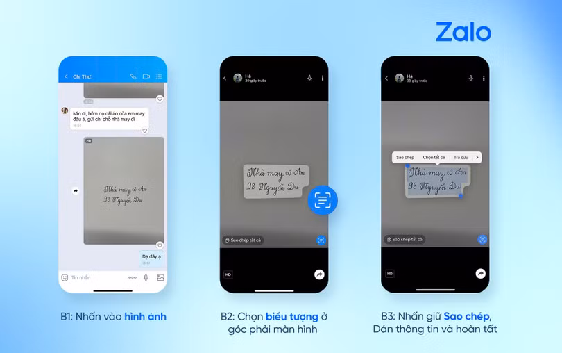 Hướng dẫn sử dụng tính năng sao chép chữ từ ảnh.