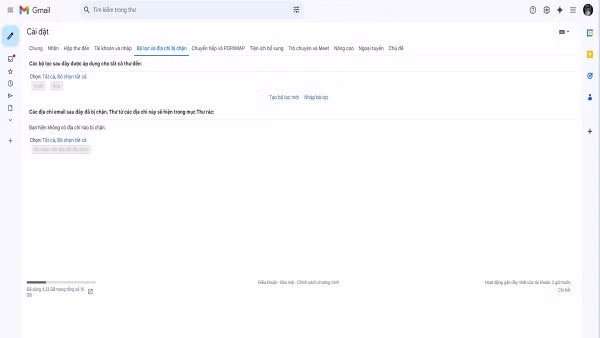 Nhấn Tạo bộ lọc mới