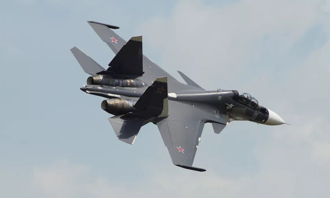 Tiêm kích Su-30SM Nga bay tại vùng Krasnodar hồi năm 2016. Ảnh: RIA Novosti