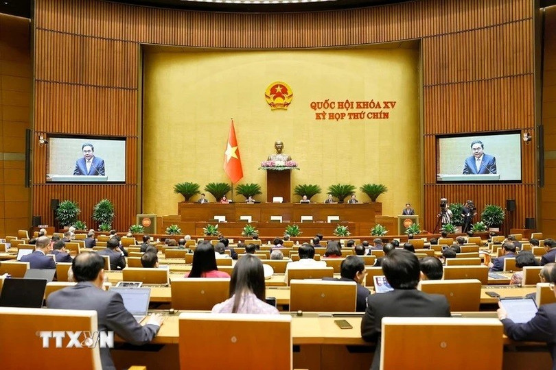 Chủ tịch Quốc hội Trần Thanh Mẫn phát biểu bế mạc Kỳ họp. (Ảnh: Doãn Tấn/TTXVN) be-mac-ky-hop-thu-9-quoc-hoi-khoa-xv-27-2.jpg