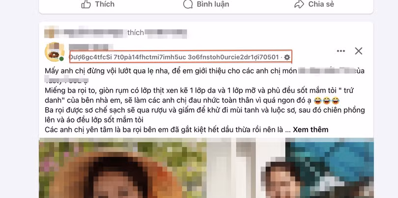 Lỗi hiển thị lạ trên Facebook. (Ảnh chụp màn hình)