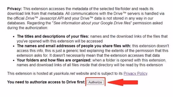 Chọn “Authorize”