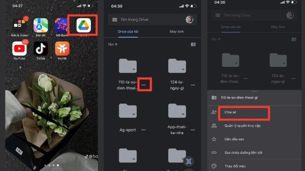 Chọn “Chia sẻ”