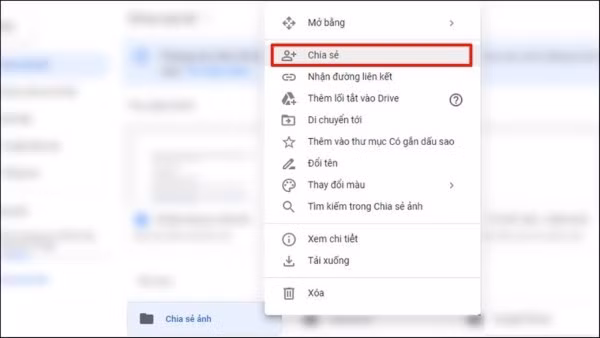 Chọn “Chia sẻ”