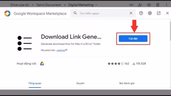 Nhấn “Cài đặt”