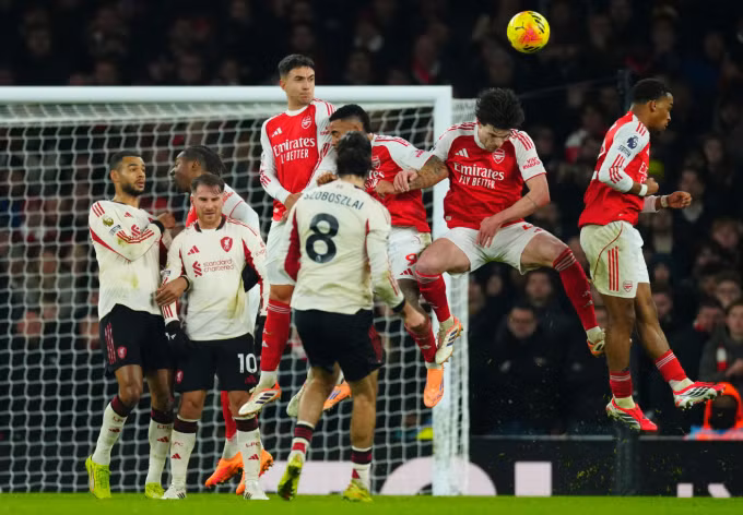 Dominik Szoboszlai đá phạt vọt xà. Ảnh: Shutterstock