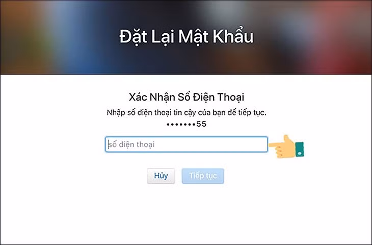 Bạn nhập số điện thoại vào và chọn Tiếp tục