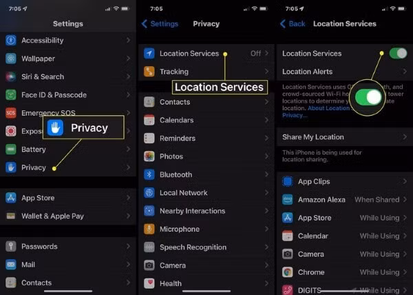 Tắt Dịch vụ định vị khi không cần dùng đến