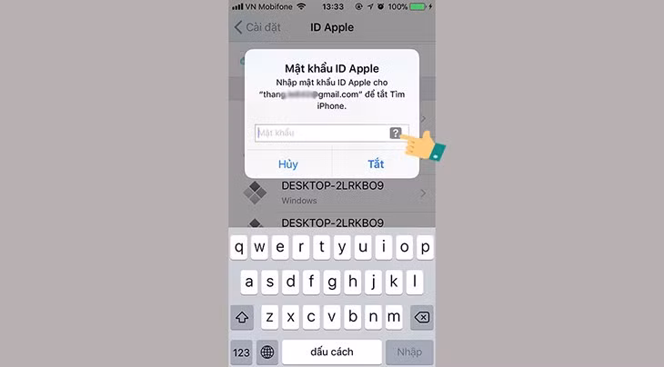 Bạn nhấp vào biểu tượng có dấu chấm hỏi