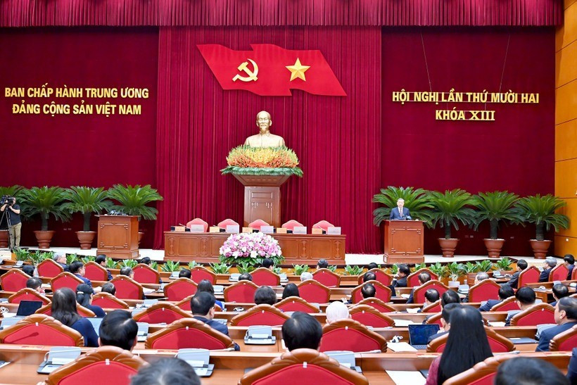 Phiên bế mạc Hội nghị lần thứ 12 Ban Chấp hành Trung ương Đảng khóa XIII. (Ảnh: ĐĂNG KHOA). a3-bnd-4837.jpg