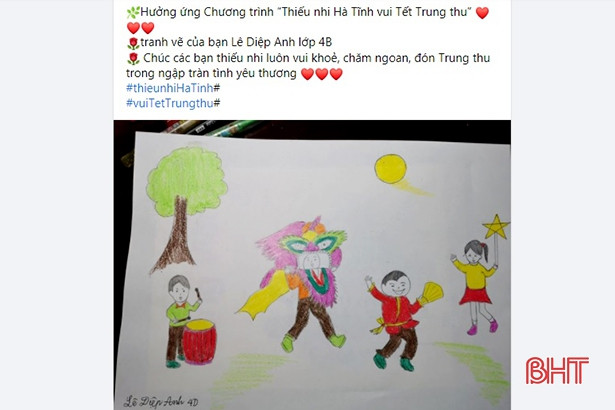 Thiếu nhi Hà Tĩnh vui Tết Trung thu qua mạng xã hội