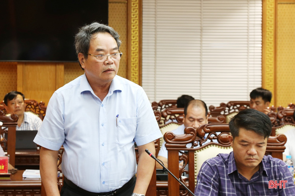 Trưởng ban Nội chính Tỉnh ủy Nguyễn Đình Hải góp ý tổng thể vào dự thảo báo cáo chính trị. bqbht_br_4a.jpg