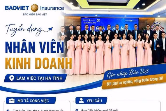 Bảo hiểm Bảo Việt tuyển dụng nhân viên kinh doanh