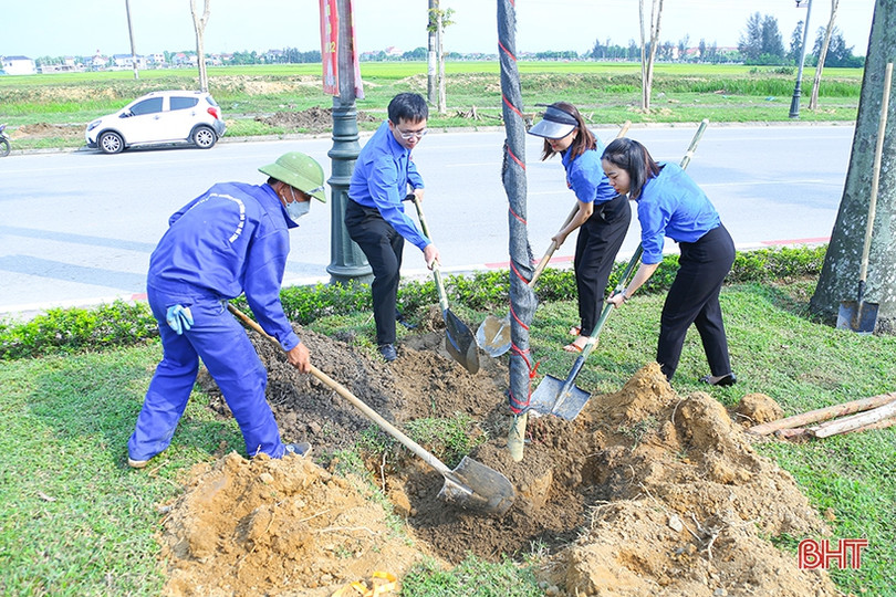 Trồng bổ sung 124 cây xanh trên tuyến đường Xô Viết Nghệ Tĩnh