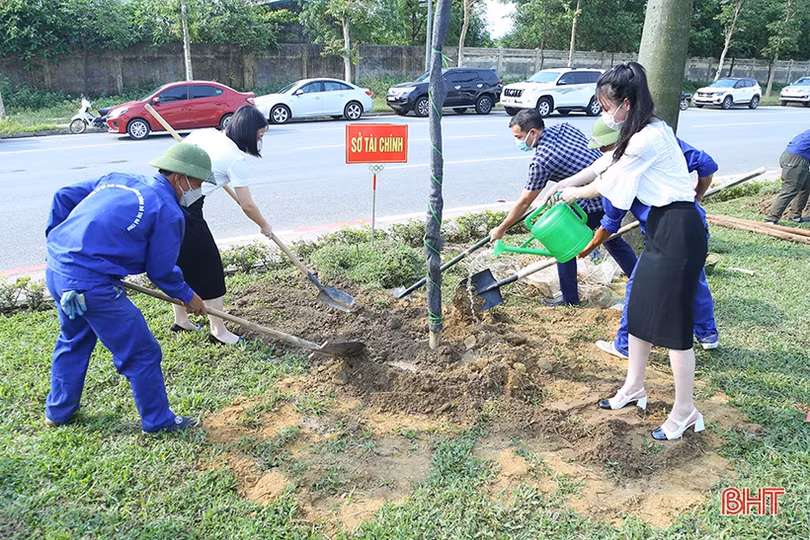Trồng bổ sung 124 cây xanh trên tuyến đường Xô Viết Nghệ Tĩnh