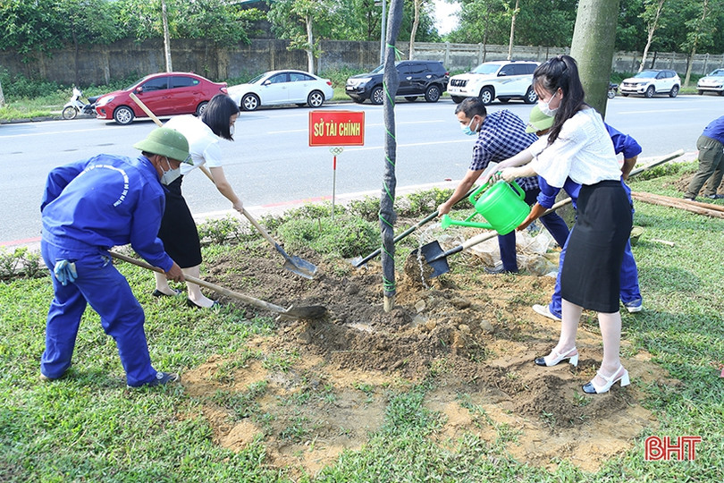 Trồng bổ sung 124 cây xanh trên tuyến đường Xô Viết Nghệ Tĩnh