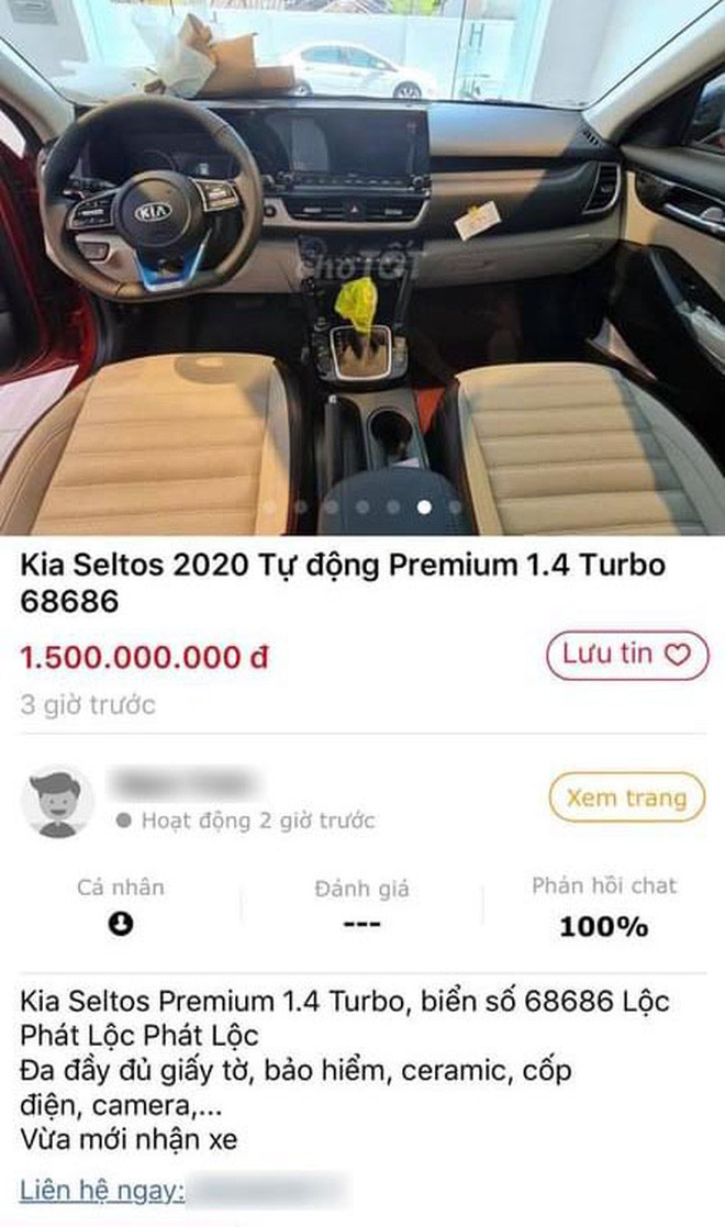 Chủ xe Kia Seltos bốc biển “lộc phát” siêu đẹp, rao bán 1 tỷ rưỡi