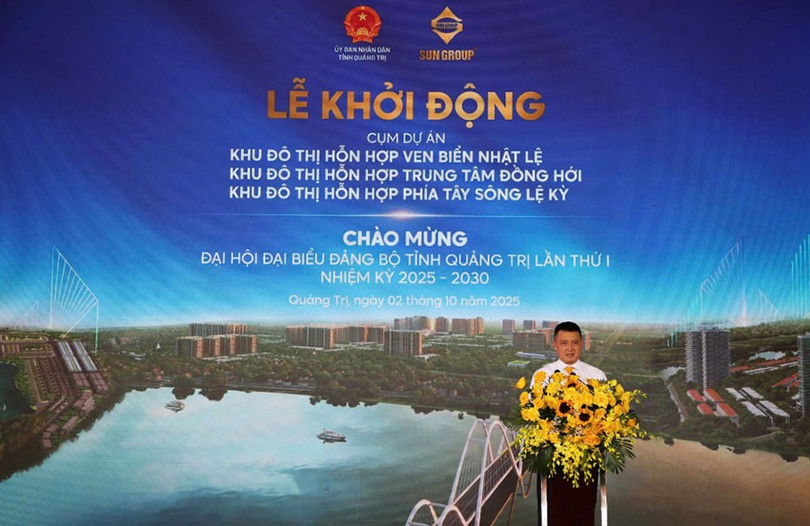 Jawatankuasa Rakyat Wilayah Quang Tri berkoordinasi dengan Kumpulan Sun untuk menganjurkan majlis pelancaran kluster projek dengan keluasan hampir 780 hektar di Dong Hoi (Foto: Sun Group) unnamed-1-1675.jpg