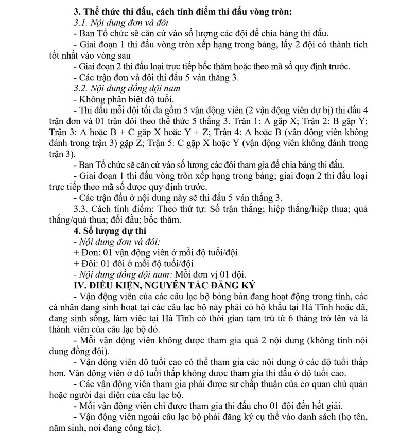 Khởi tranh Giải Bóng bàn Báo Hà Tĩnh mở rộng vào 25/6