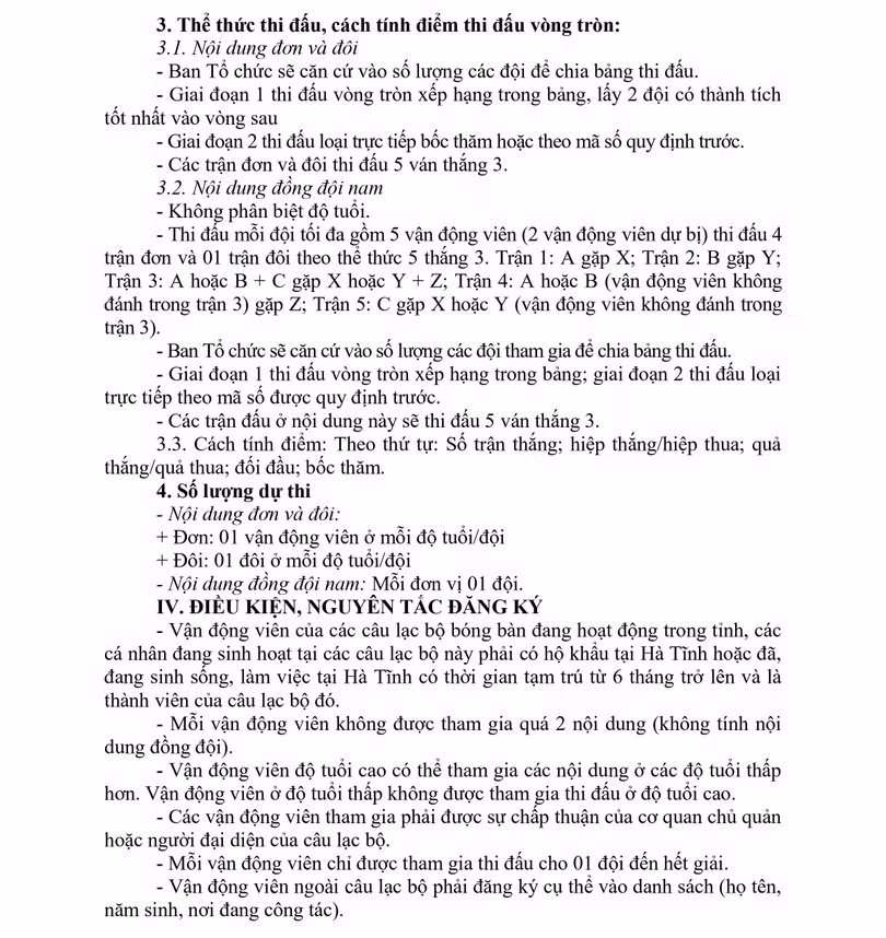 Khởi tranh Giải Bóng bàn Báo Hà Tĩnh mở rộng vào 25/6