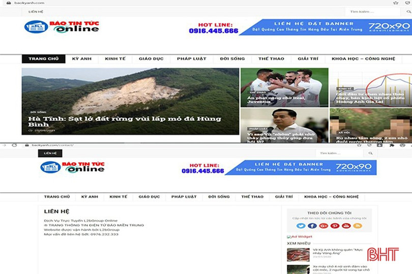 Lực lượng chức năng Hà Tĩnh xử phạt 10 triệu đồng chủ trang thông tin điện tử baokyanh.com