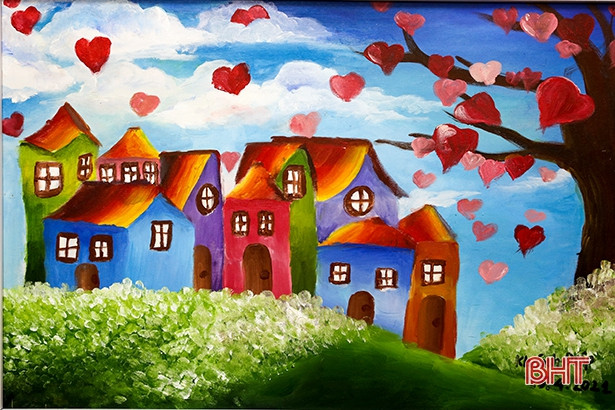 Trao tặng 12 bức tranh cho Khoa Nhi, BVĐK thành phố Hà Tĩnh