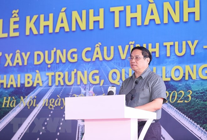 Thủ tướng Chính phủ cắt băng khánh thành Cầu Vĩnh Tuy giai đoạn 2