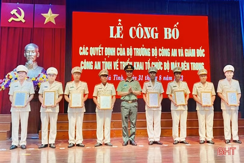 Công an Hà Tĩnh sắp xếp, kiện toàn một số phòng, ban