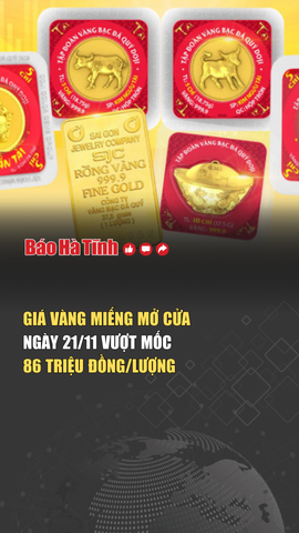 Giá vàng miếng mở cửa ngày 21/11 vượt mốc 86 triệu đồng/lượng 