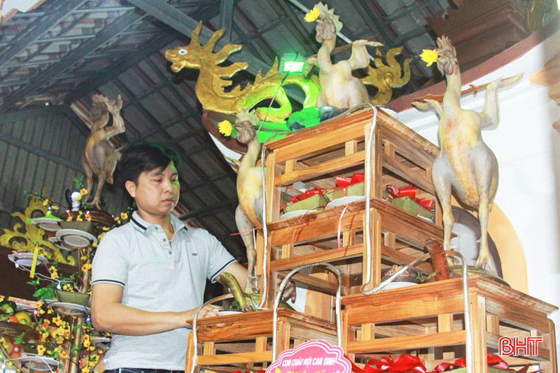 Đẹp mắt những mâm cỗ cúng Rằm tháng Giêng của người dân Hà Tĩnh