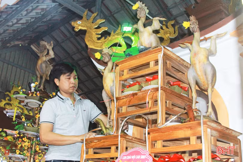 Đẹp mắt những mâm cỗ cúng Rằm tháng Giêng của người dân Hà Tĩnh