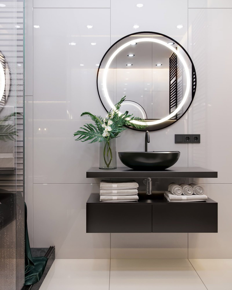 Nội thất trang trí màu xanh lá cây tươi mới