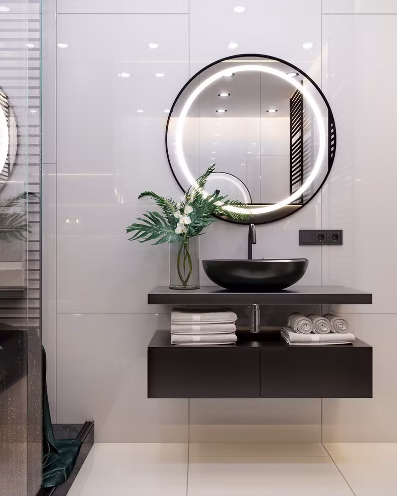 Nội thất trang trí màu xanh lá cây tươi mới