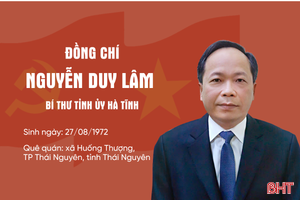 Quá trình công tác của tân Bí thư Tỉnh ủy Hà Tĩnh Nguyễn Duy Lâm