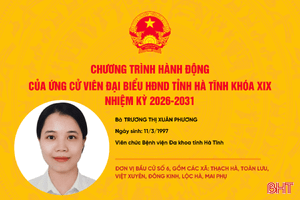 Chương trình hành động của ứng cử viên đại biểu HĐND tỉnh khóa XIX Trương Thị Xuân Phương 