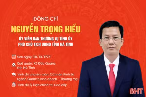 Quá trình công tác của tân Phó Chủ tịch UBND tỉnh Hà Tĩnh Nguyễn Trọng Hiếu