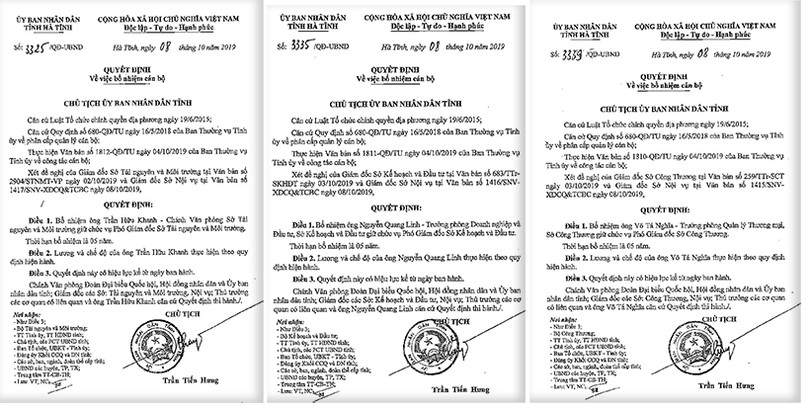 Hà Tĩnh có 3 tân phó giám đốc sở