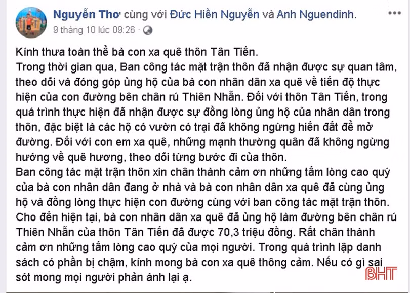 Con đường của lòng dân ở huyện miền núi Hà Tĩnh