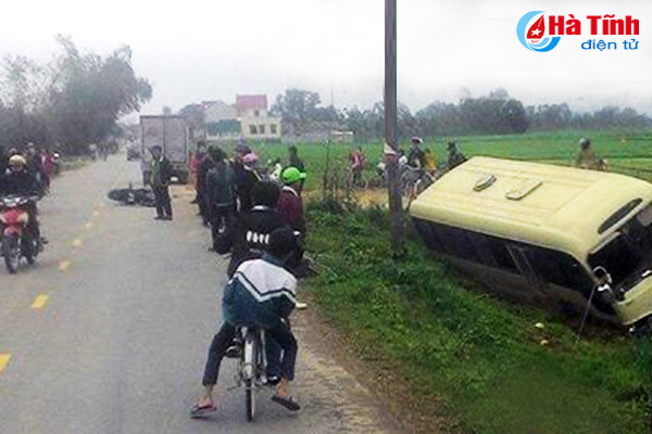 xe khach lao xuong ruong sau cu lach xe may