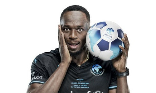 bolt tham du tran giao huu o old trafford