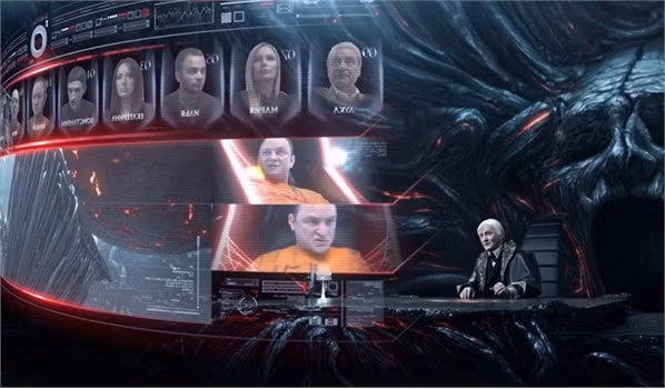 Game show Mafia trở thành trò chơi sinh tử trong tương lai, khiến người chơi có thể phải đánh đổi cả sinh mạng. Ảnh: Golden Screen