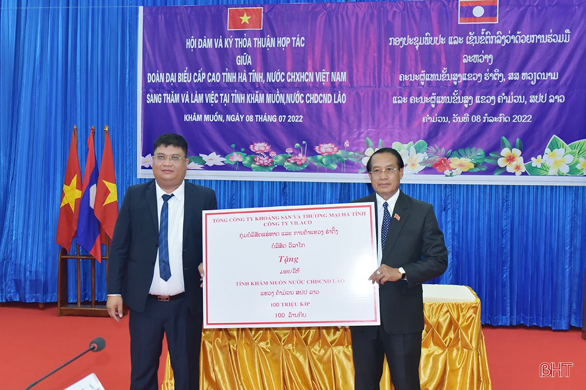 Hà Tĩnh - Khăm Muộn phát triển quan hệ hợp tác toàn diện trên nhiều lĩnh vực